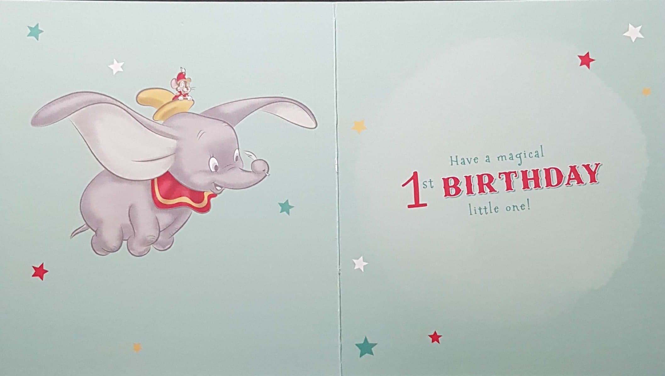 Age 1 Birthday Card - A Cute Little Elephant With Lovely Balloons