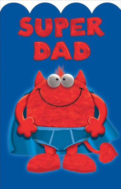 Fathers Day Card - Dad / A Red Monster On A Blue Front