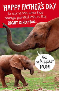 Fathers Day Card - Humour / Right Direction...