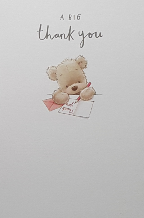 Thank You Card - Teddy Bear Writing A Letter