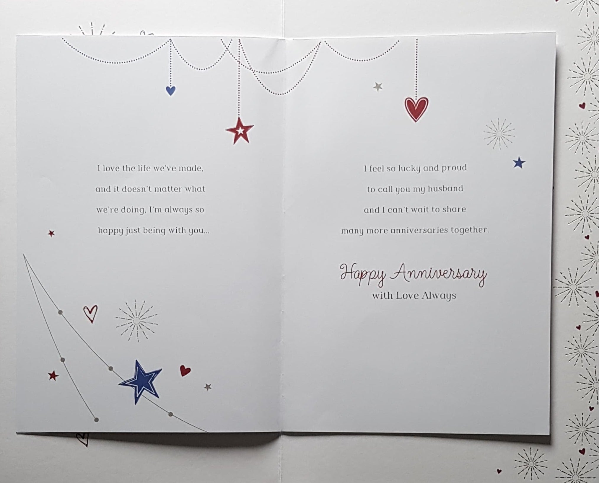 Anniversary Card - Husband / When I Think About Our Life Together...& A Red Heart