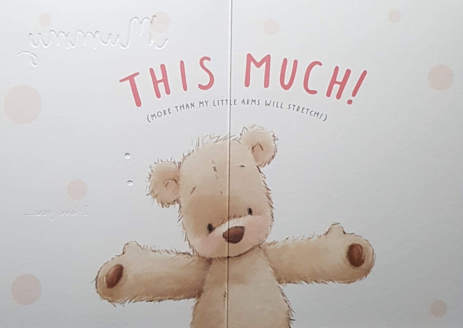 Birthday Card - Mummy / A Stuffed Bear With A Big Pink Balloon