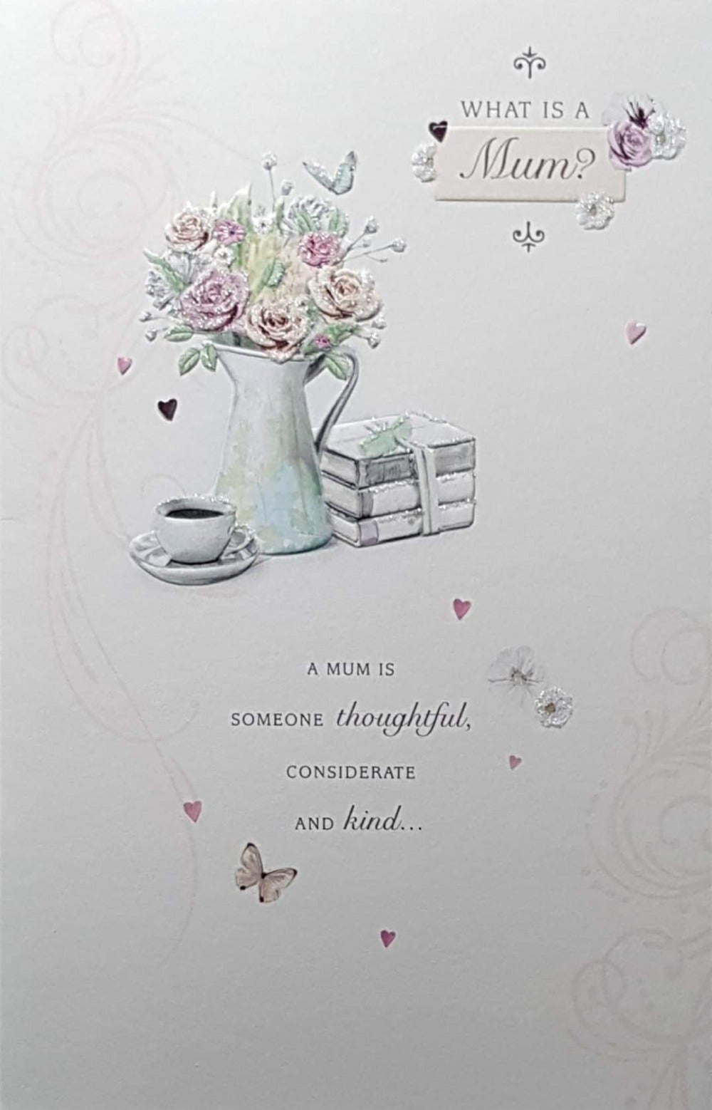 Birthday Card - Mum / A Flower Vase & Books