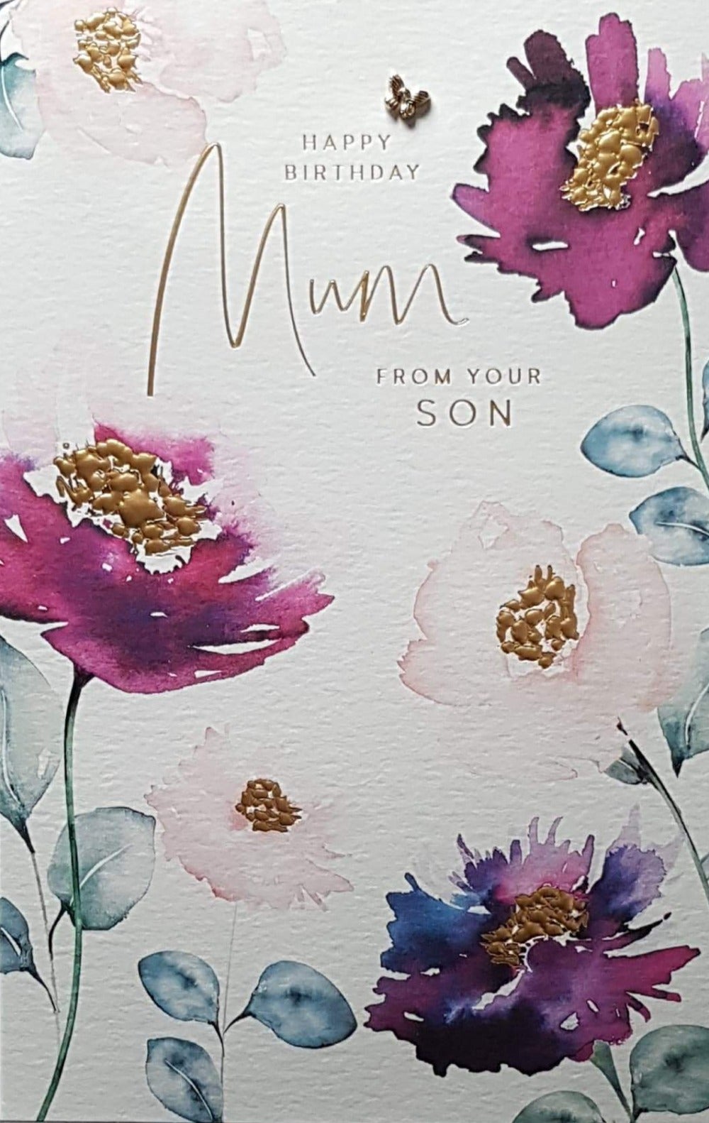 Birthday Card - Mum / From Son & Colorful Floral