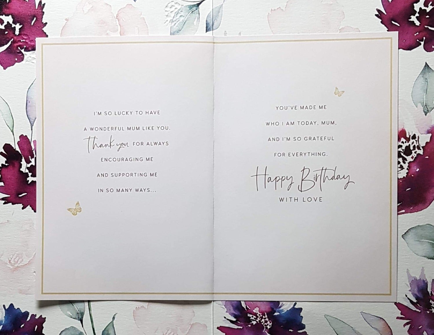 Birthday Card - Mum / From Son & Colorful Floral