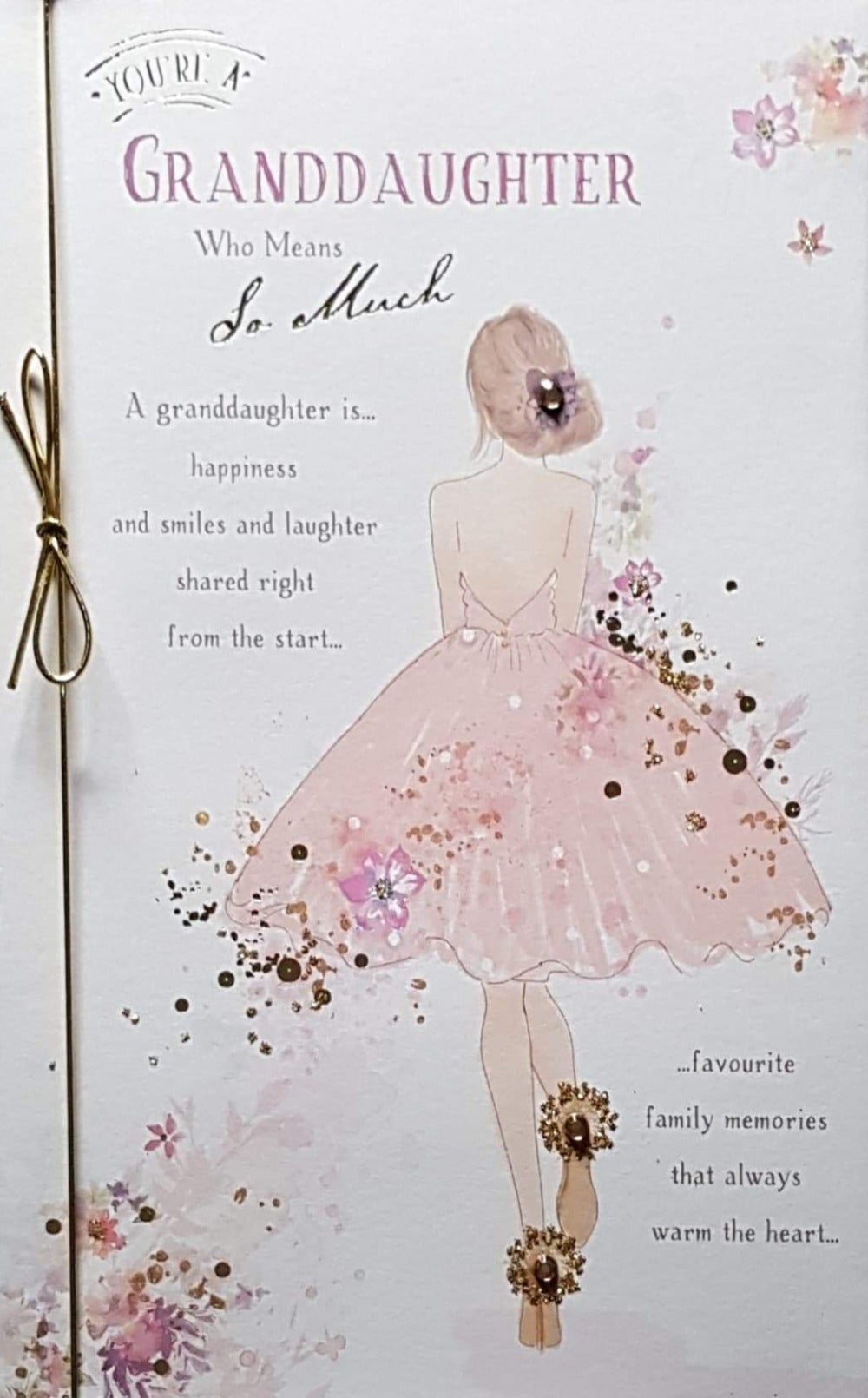 Birthday Card - Granddaughter / 'Favourite Always' & A Pink Gown Girl