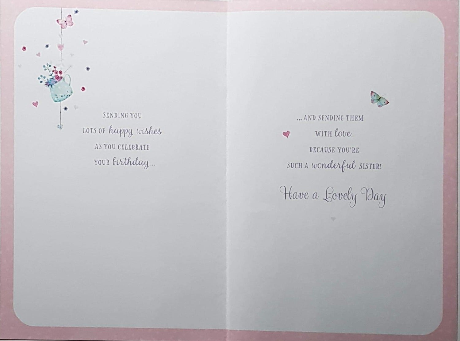 Birthday Card - Sister / A Hanging Flower Vase