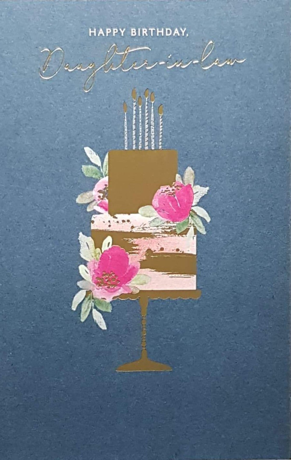 Birthday Card - Daughter In Law / Two Layer Cake And Flowers