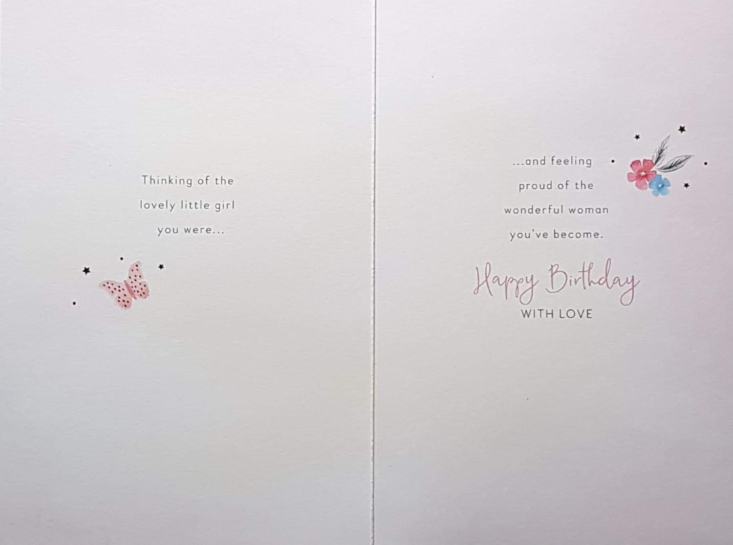 Birthday Card - Granddaughter / A Pink Cake And Candles