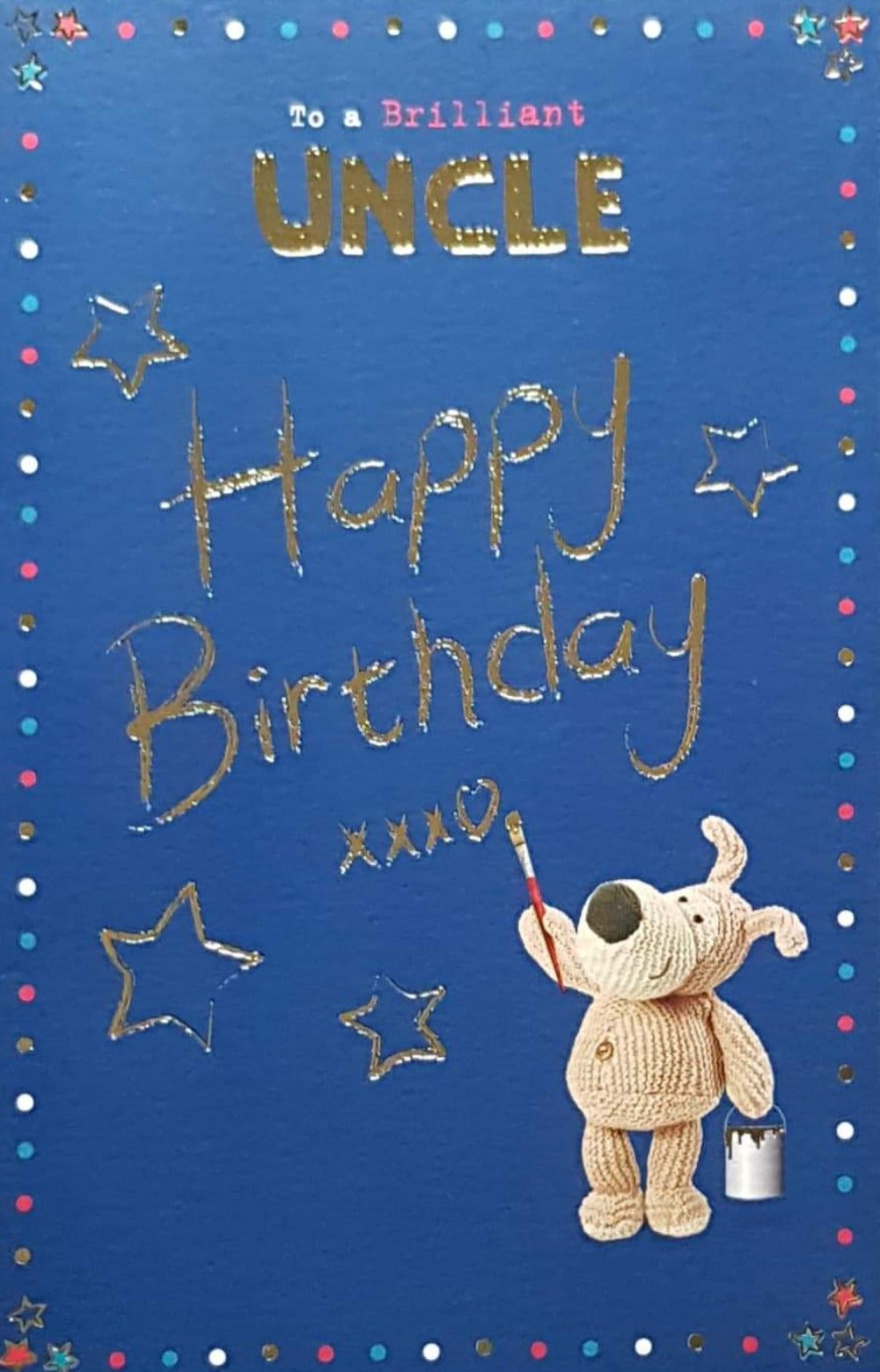 Birthday Card - Uncle / A Stuffed Dog Painting
