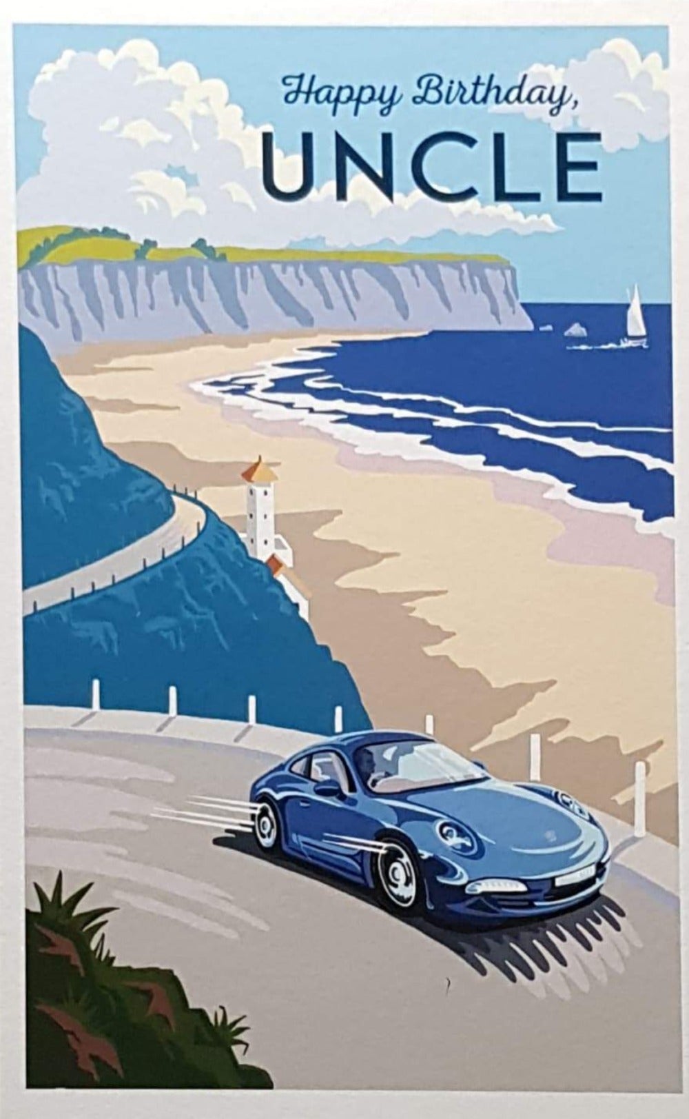 Birthday Card - Uncle / A Car On The Beautiful Landscape