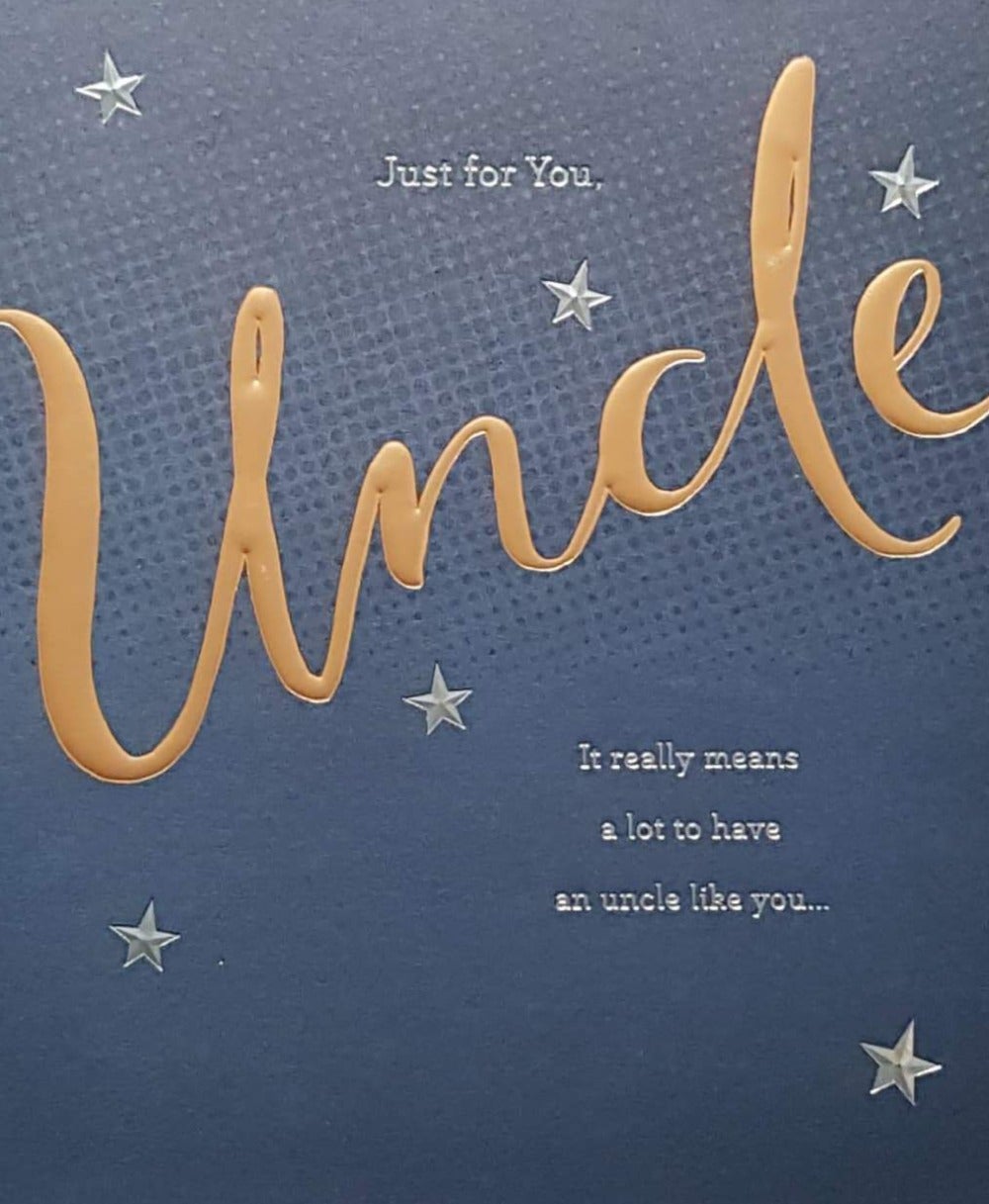 Birthday Card - Uncle / Just For You & Silver Stars
