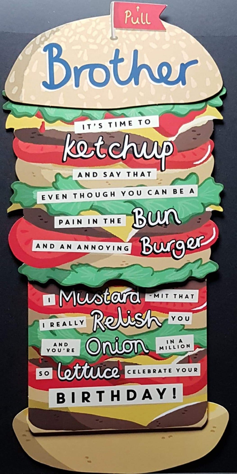 Birthday Card - Brother / Burger Shaped Card