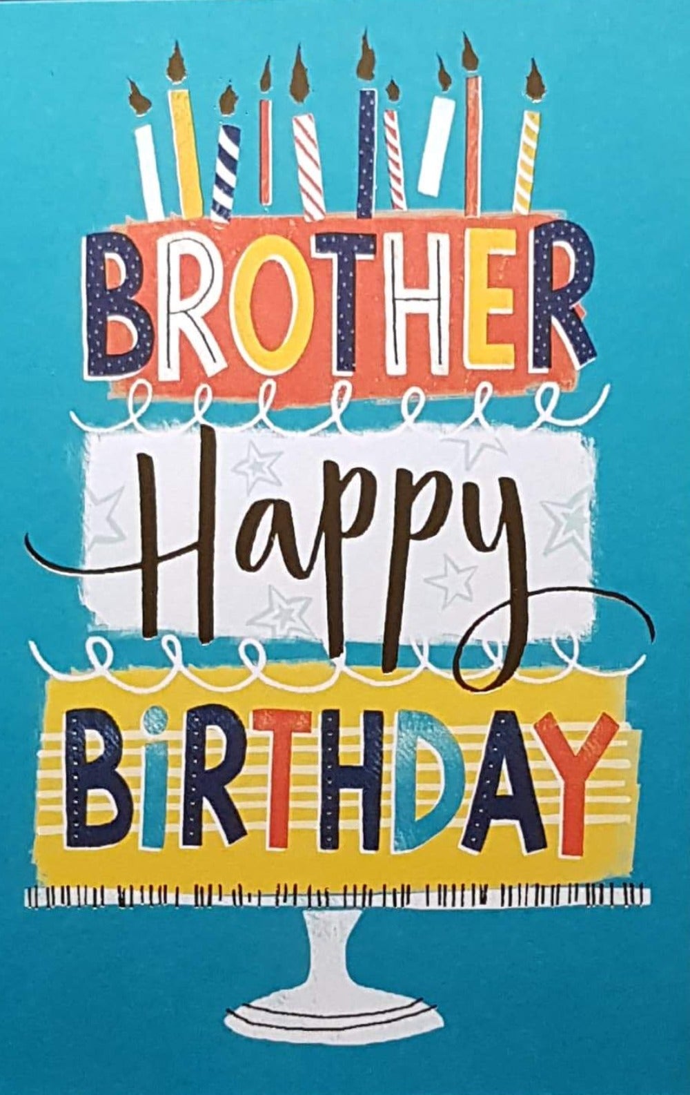 Birthday Card - Brother / Mustard And Orange Cake