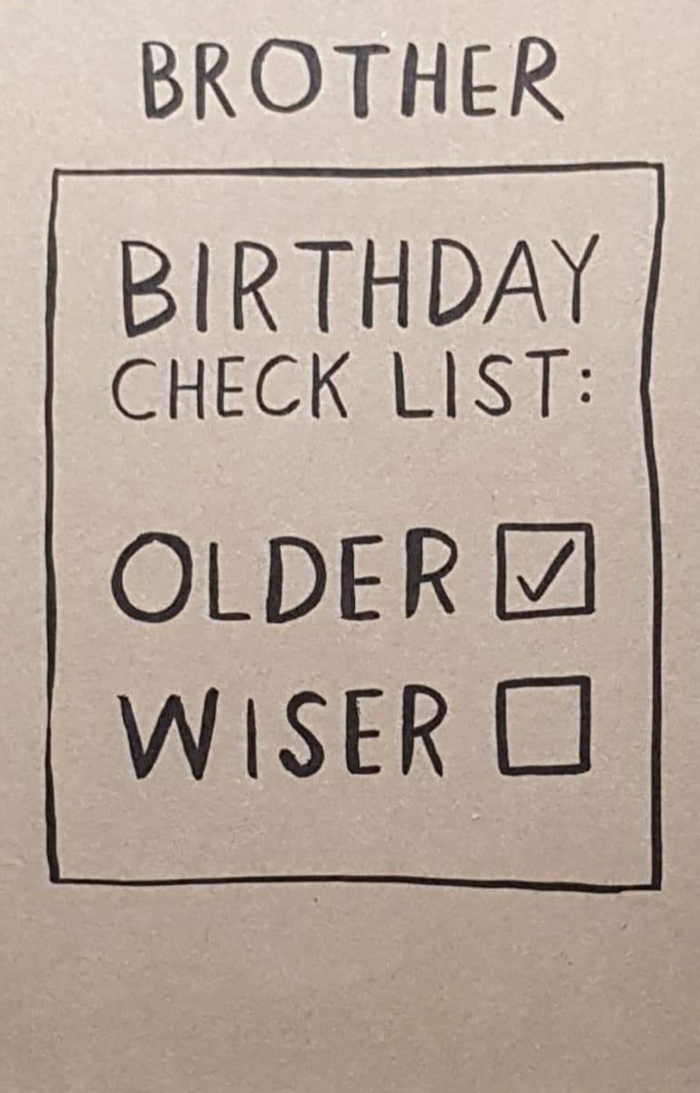 Birthday Card - Brother / 'Check List'