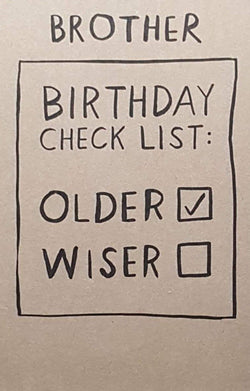 Birthday Card - Brother / 'Check List'
