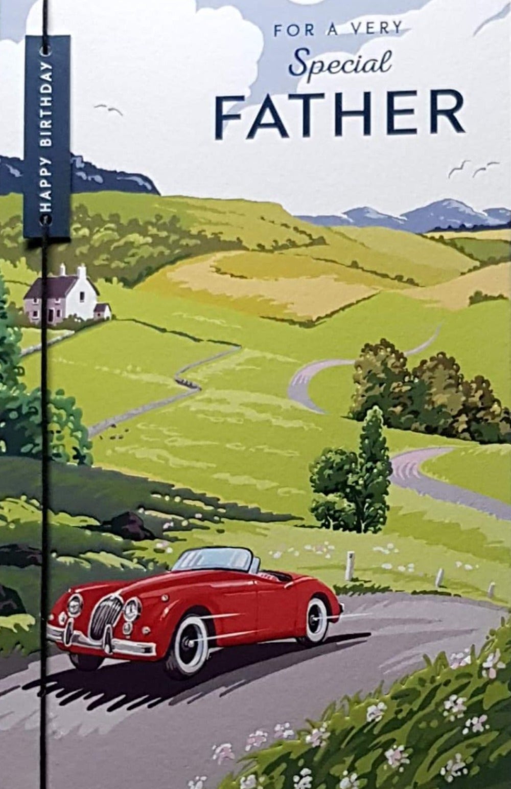 Birthday Card - Dad / A Car Driving In A Green Landscape