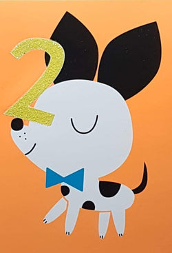 Birthday Card - Age 2 / 2 On The Dog's Nose