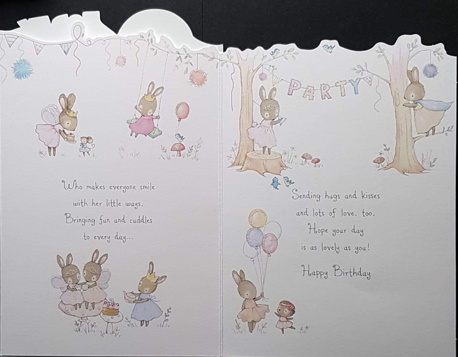 Birthday Card - Age 2 / Dancing Bunnies