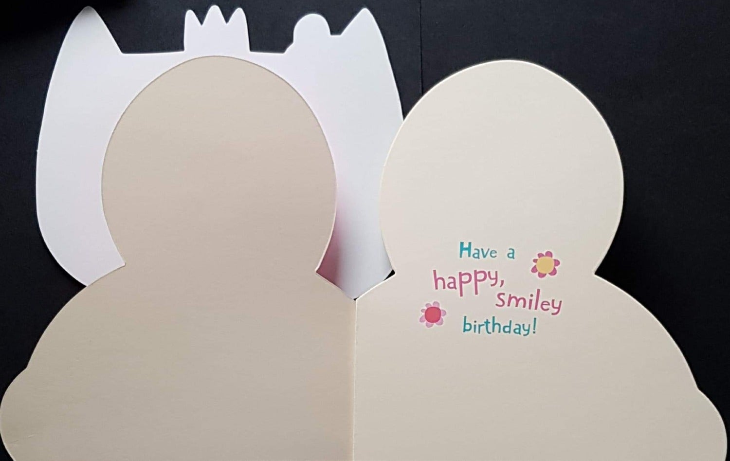 Birthday Card - Age 3 / Cat Shaped Card