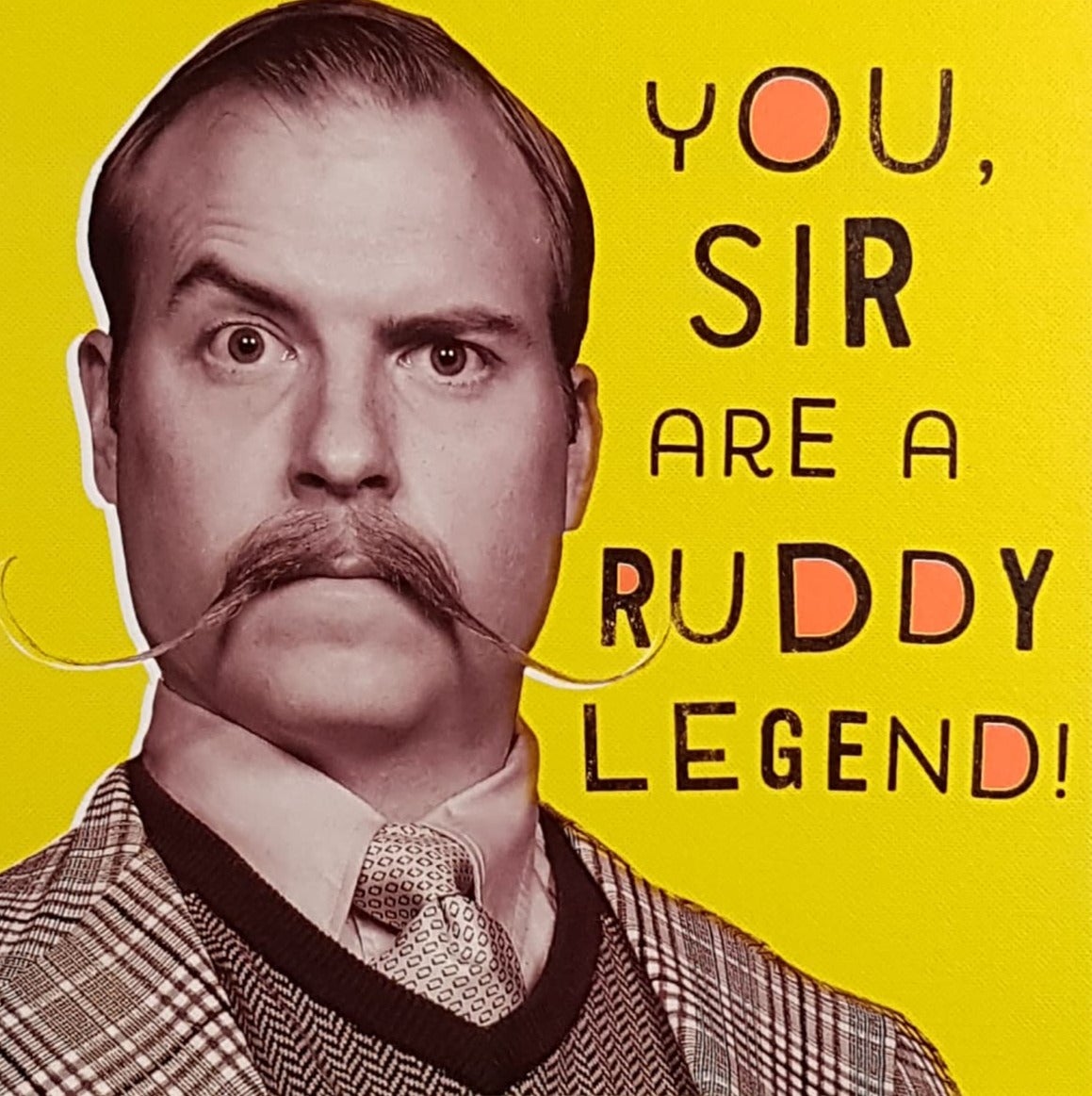 Birthday Card - General Humour / A Man With A Moustache Raising An Eyebrow