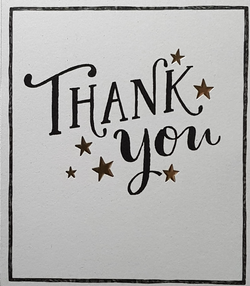 Thank You Card - Gold Stars & A Border