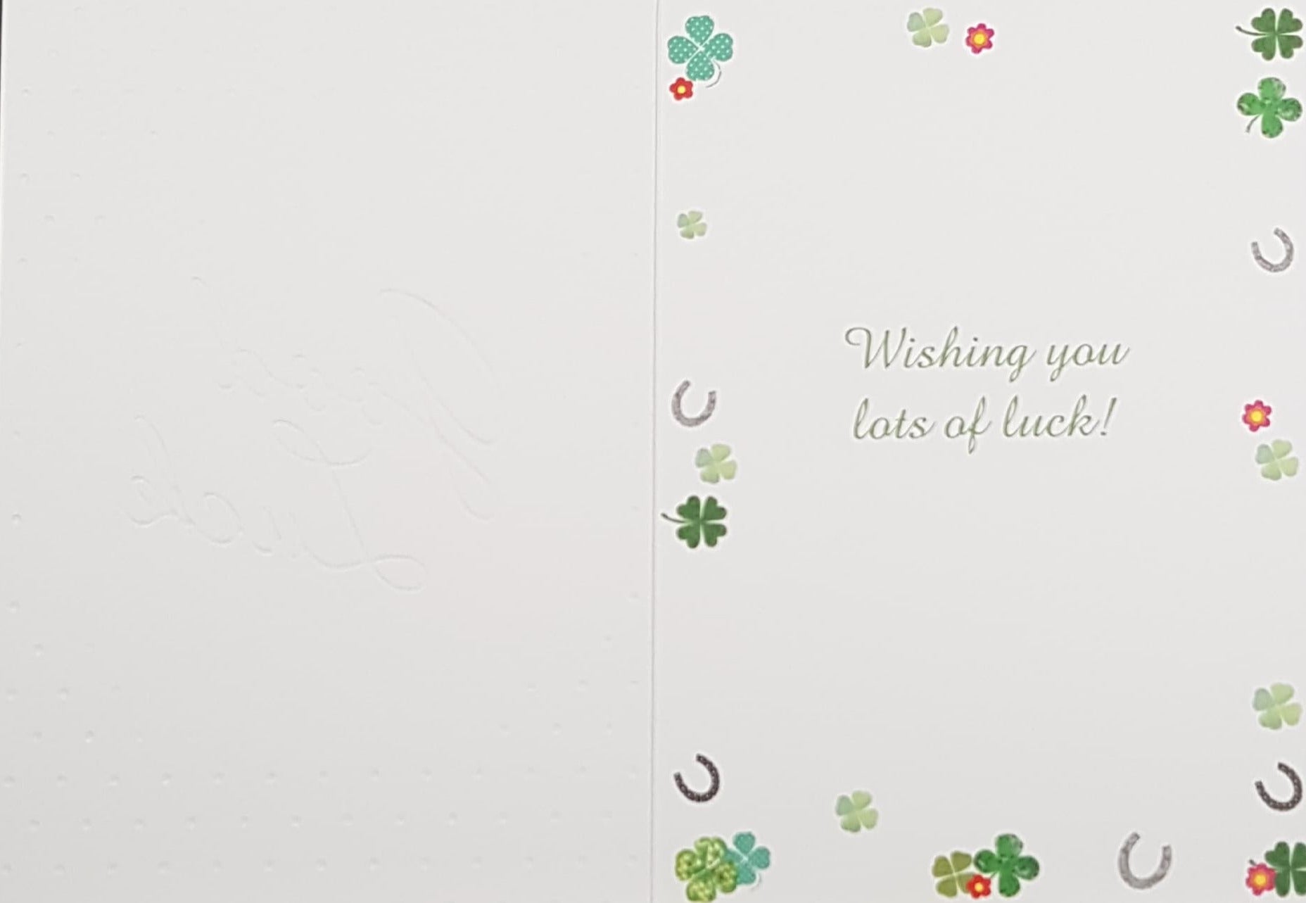 Good Luck Card - A Wreath Of Four-Leaf Clovers