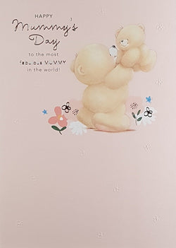 Mummy Mothers Day Card - To The Most Fabulous Mummy In The World & Happy Teddies