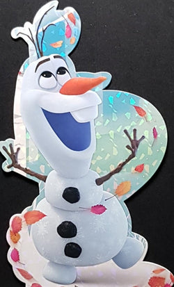 Blank Card - A Funny Snowman Playing With Orange Leaves (Shaped)