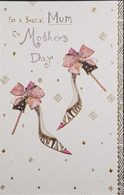 Mum Mothers Day Card - Pair of Gold High Heels