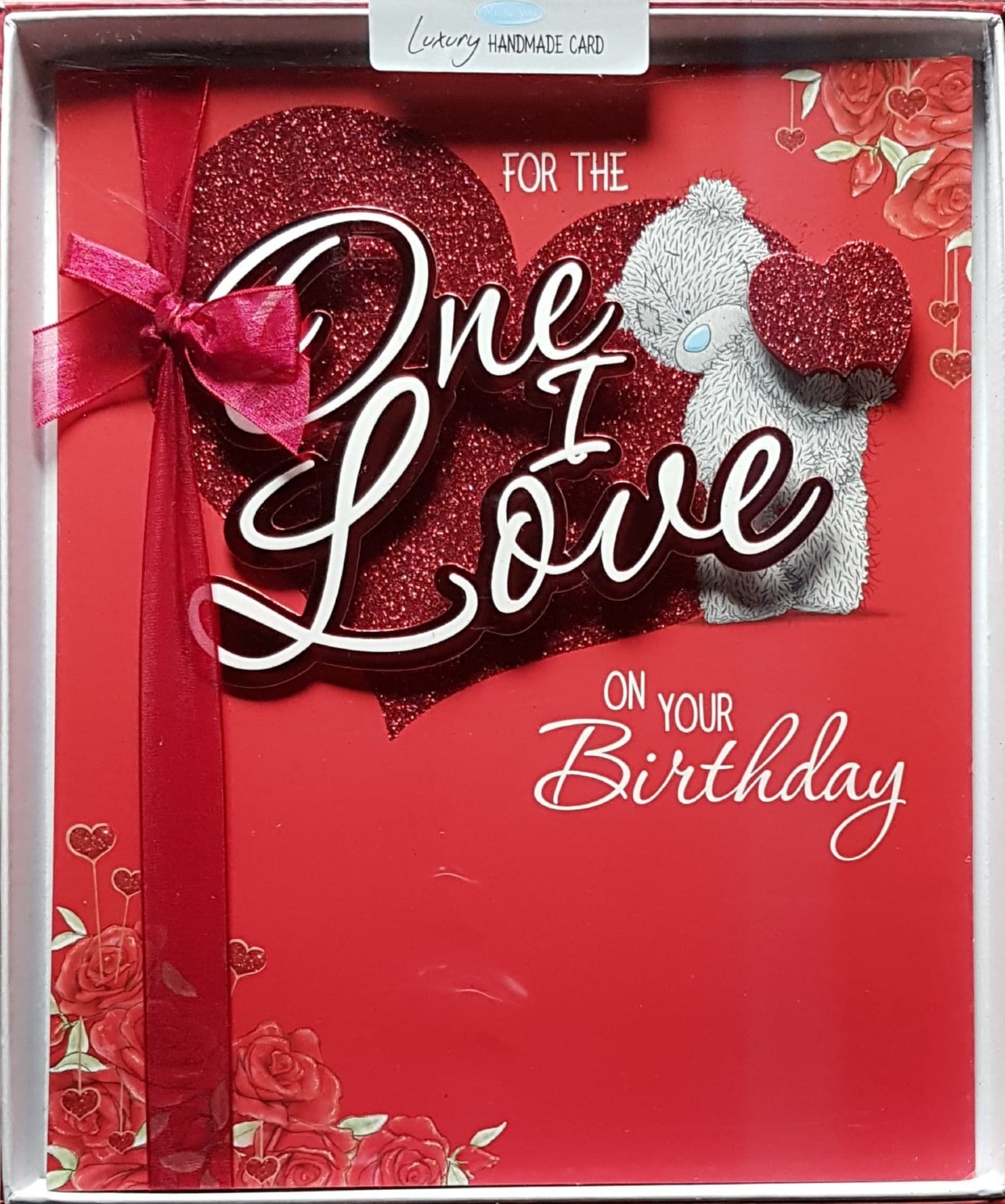 One I Love Birthday Card - A Big Shiny Love Heart On Red Front (A Card In A Box)