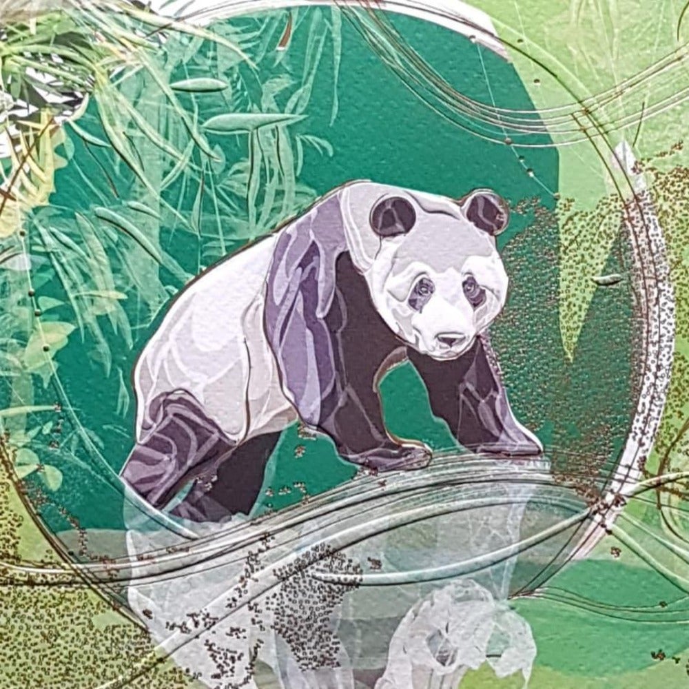 Blank Card - Panda Walking Under Bamboo Trees