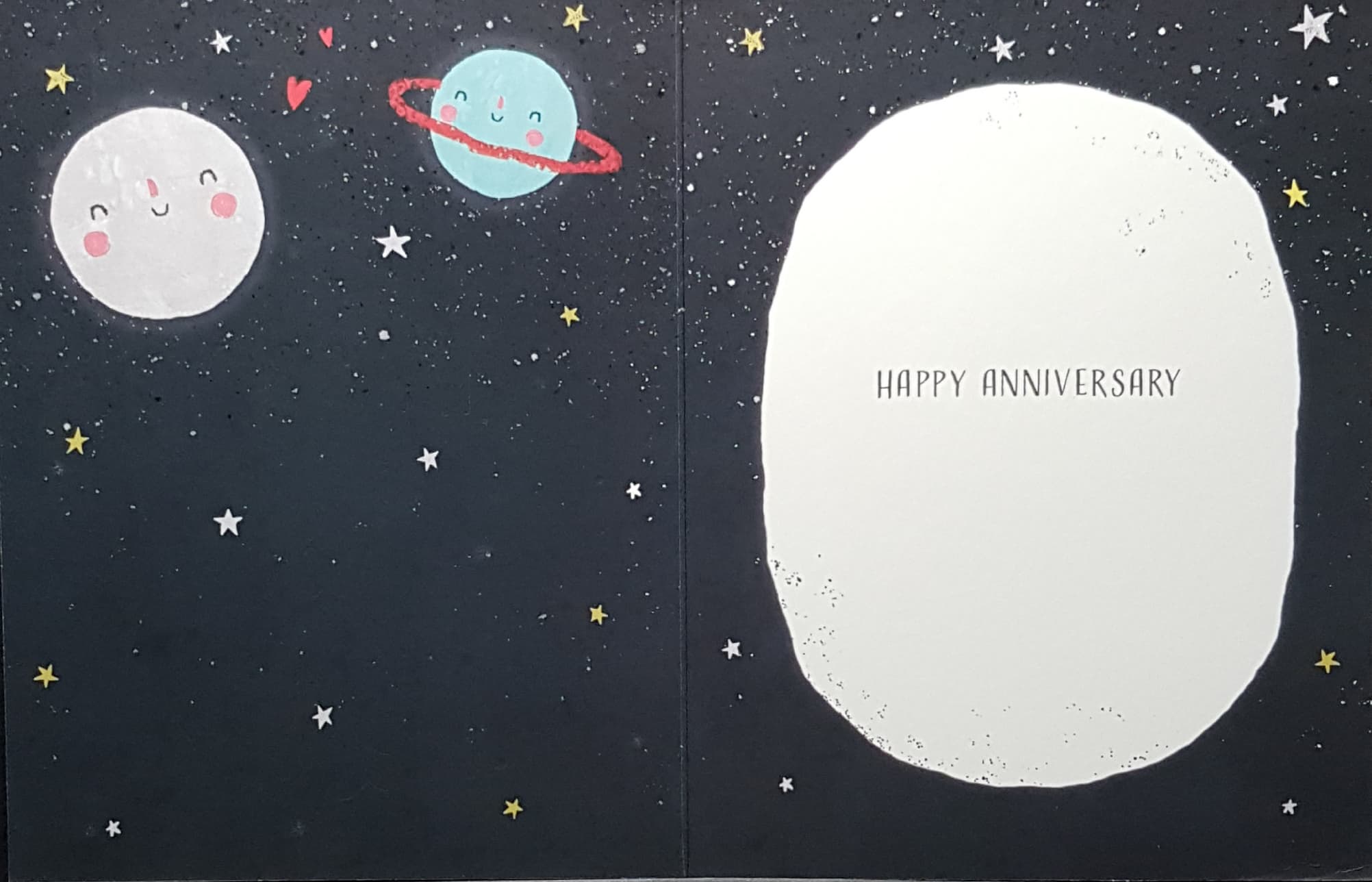 Anniversary Card - Husband / I Love You To The Moon And Back & White Stars