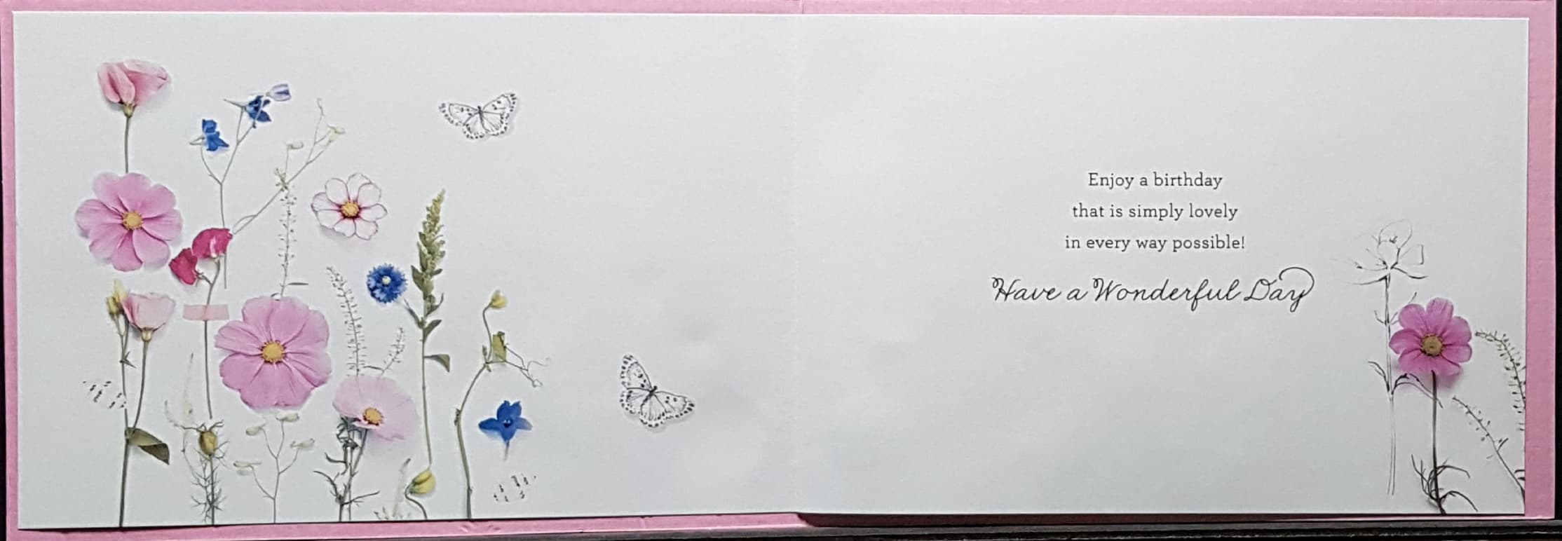 Birthday Card - Vibrant Flowers On A Blue Background