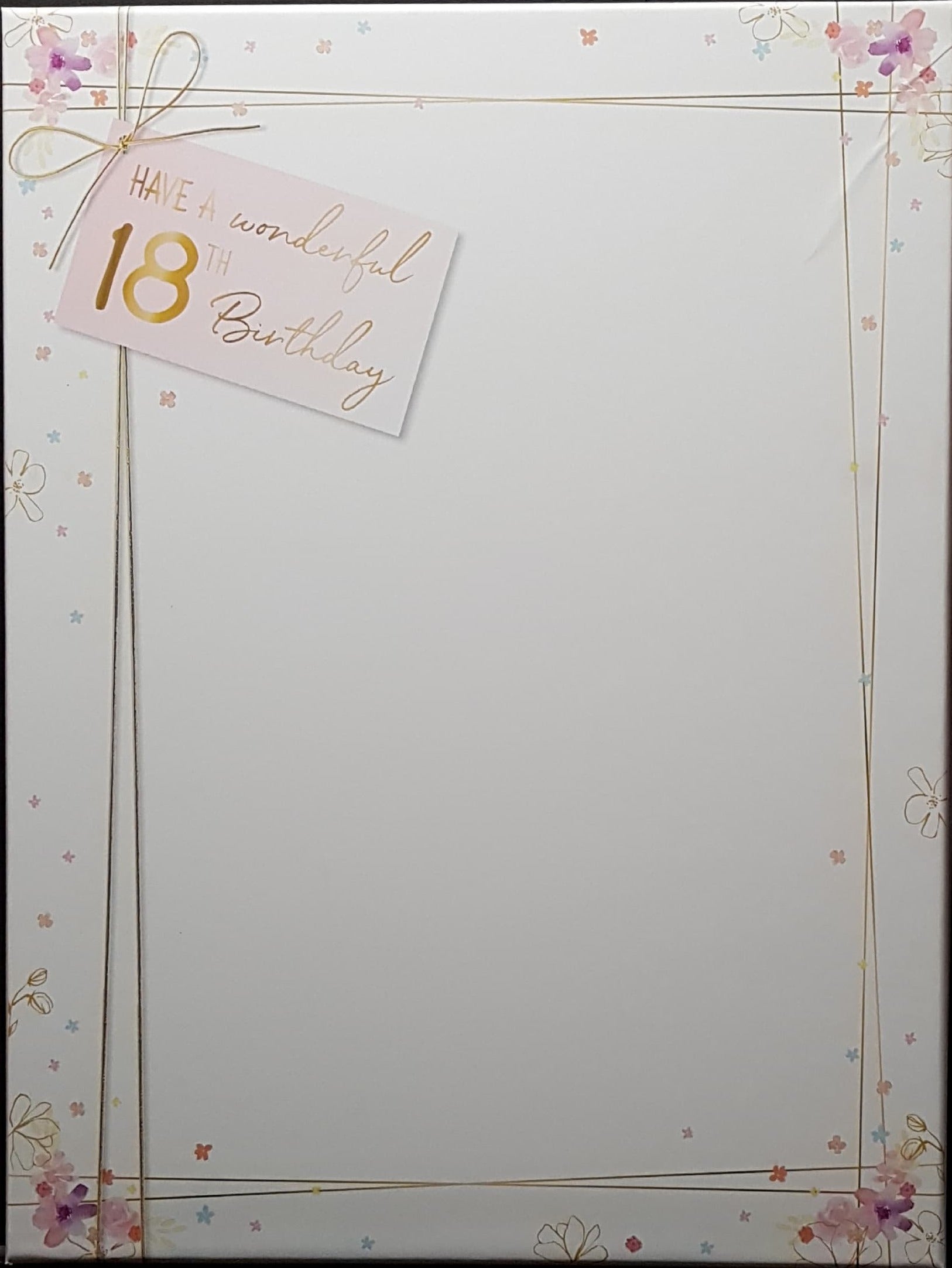 Age 18 Birthday Card - A Pink Balloon With A Gold '18' (A Card In A Box)