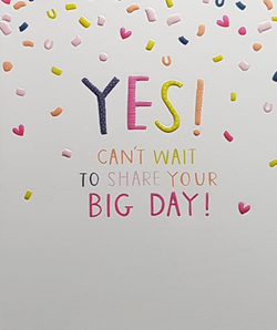 Wedding Card - Invitation Response / Can't Wait To Share Your Big Day & Hearts ( Acceptance )