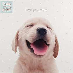 Mum Mothers Day Card - Happy Golden Retriever Puppy