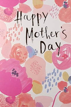 General Mothers Day Card - Artistic Pink Flowers