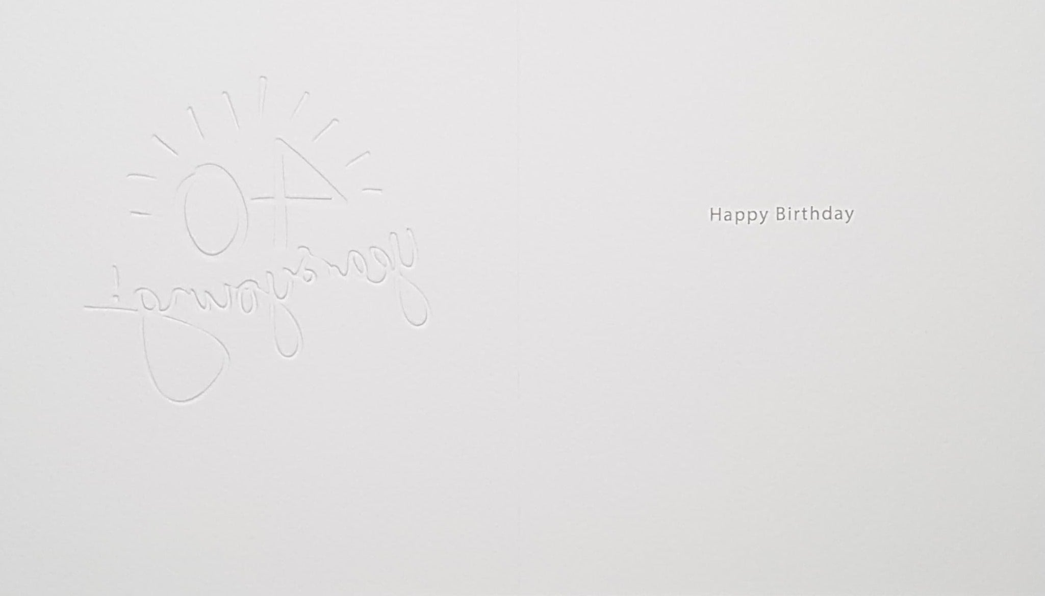 Age 40 Birthday Card - '40 Years Young!' Purple Digits On A White Background