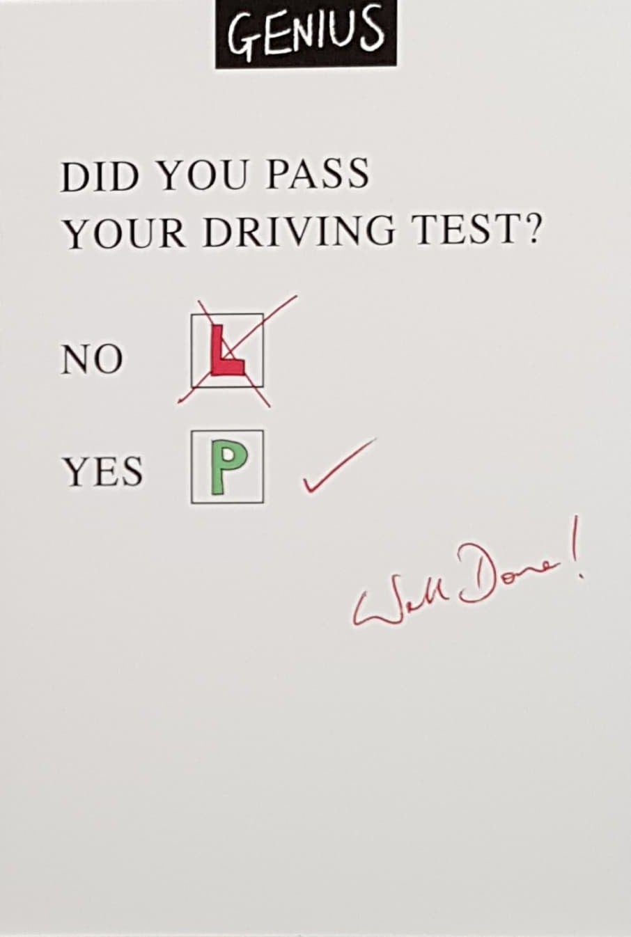 Congratulations Card - Passed Your Driving Test / Well Done!