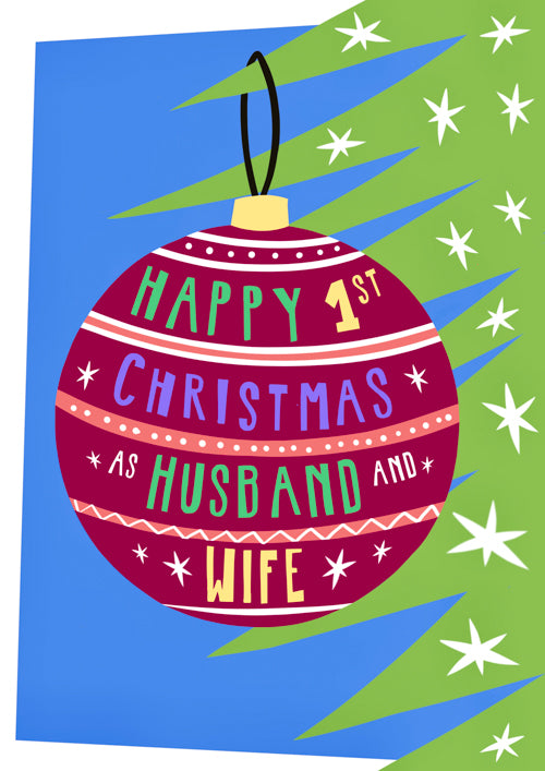 1st Husband And Wife Christmas Card Personalisation