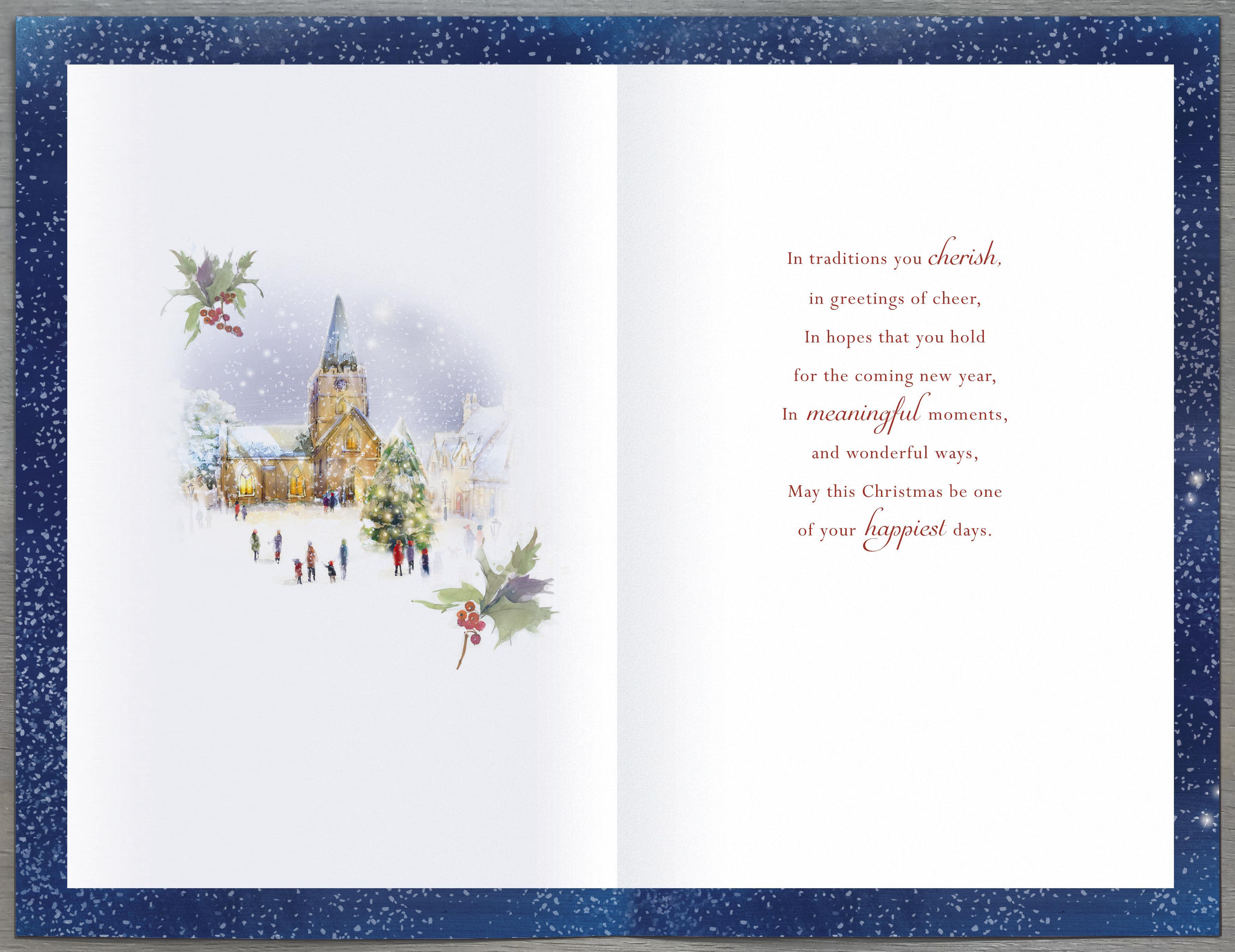 Religious Christmas Card - Earth Peace & Snowfall