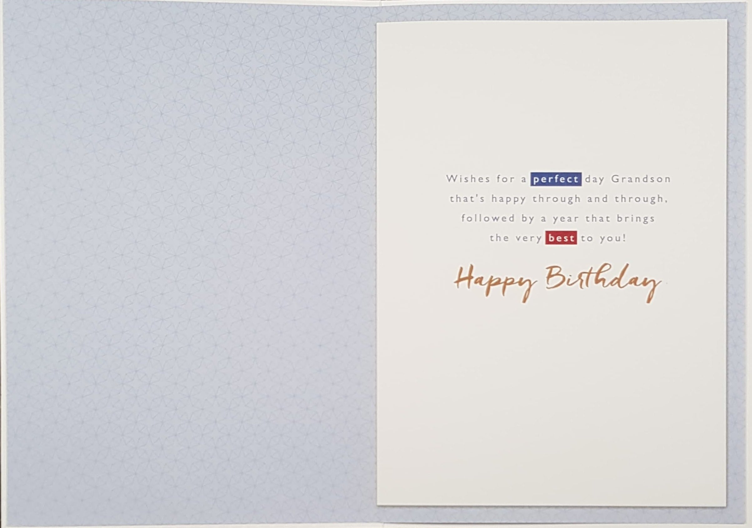 Birthday Card - Grandson / 'Enjoy Every Minute On Your Birthday!' & Stars