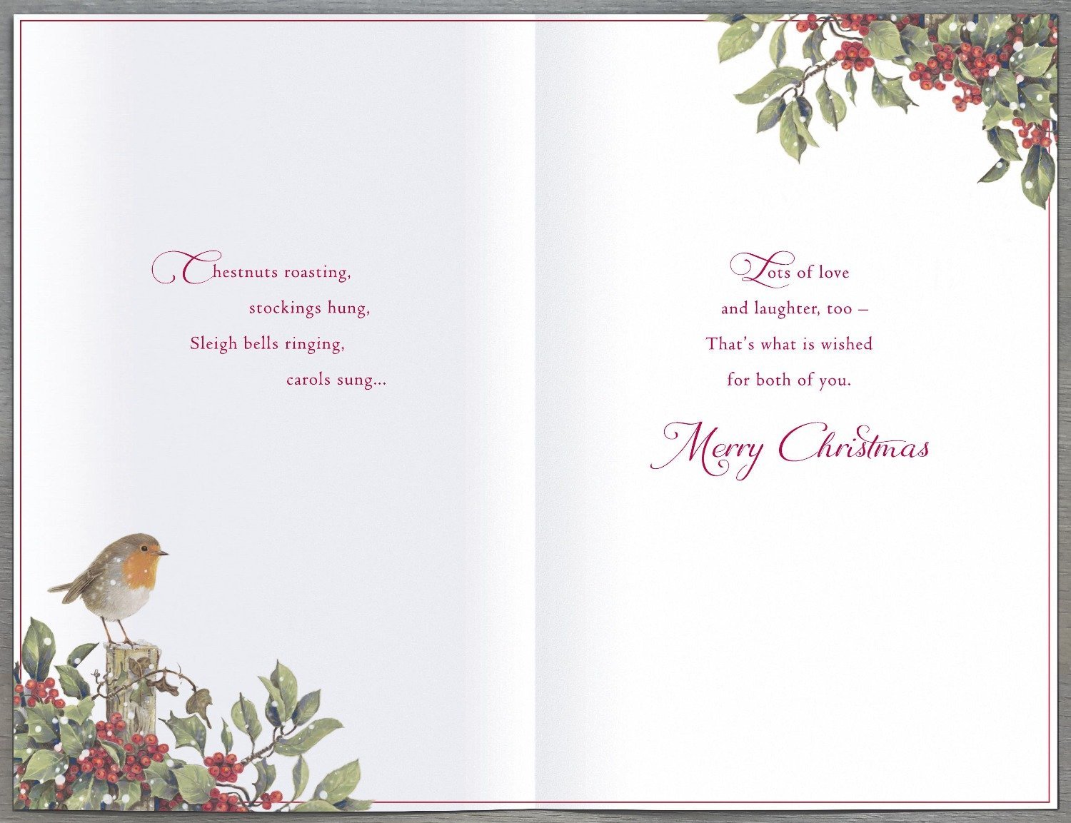 For Both Of You Christmas Card