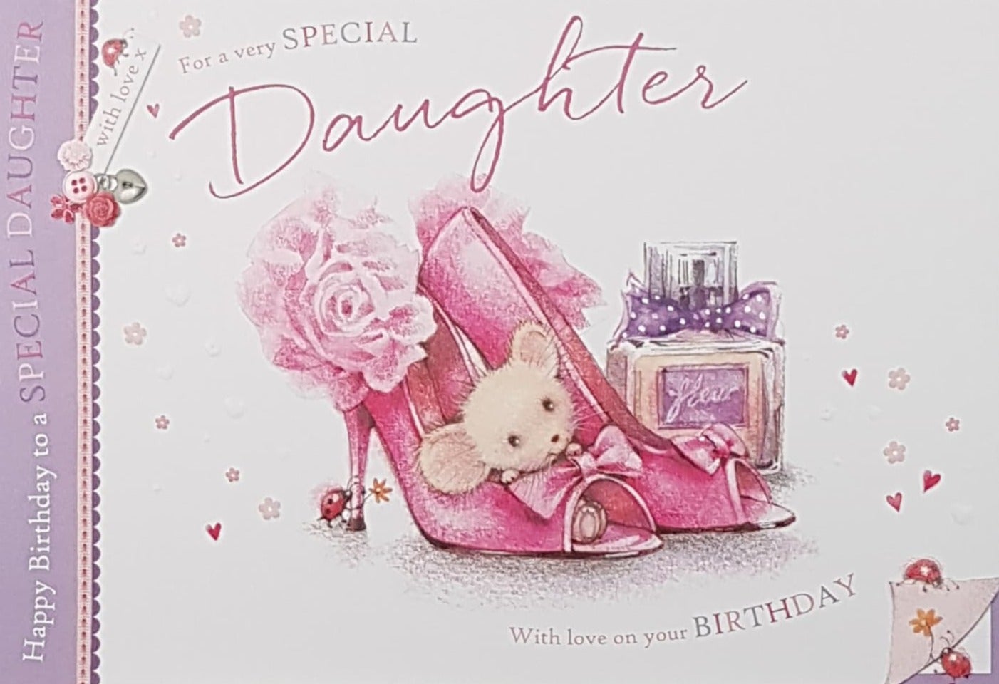 Birthday Card - Daughter / A Mouse Inside Pink High Heels