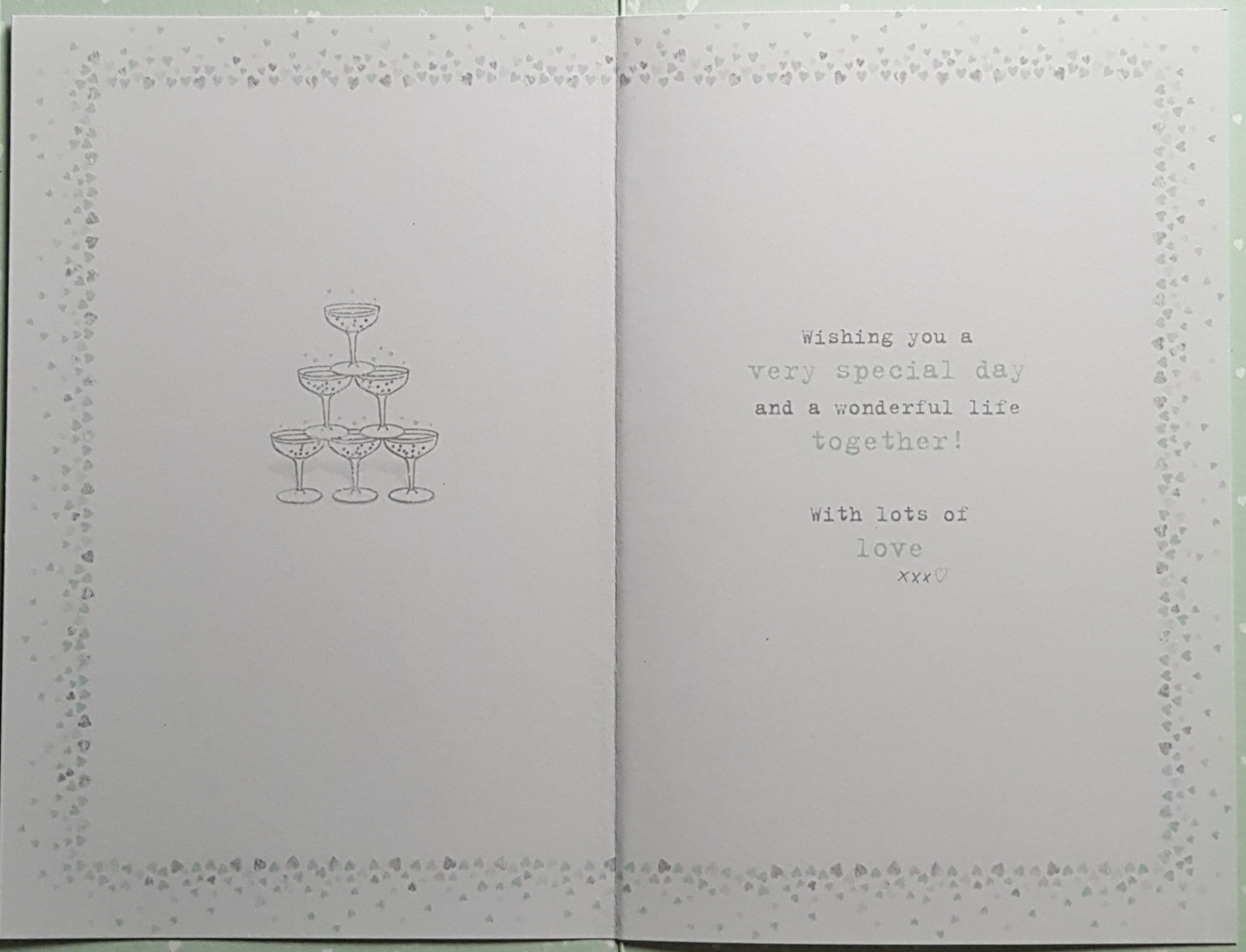 Wedding Card - Cute Dogs & Pyramid Of Champagne Glasses