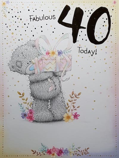 Age 40 Birthday Card - 'Fabulous 40 Today !' & A Gold Motive (A4 Size)
