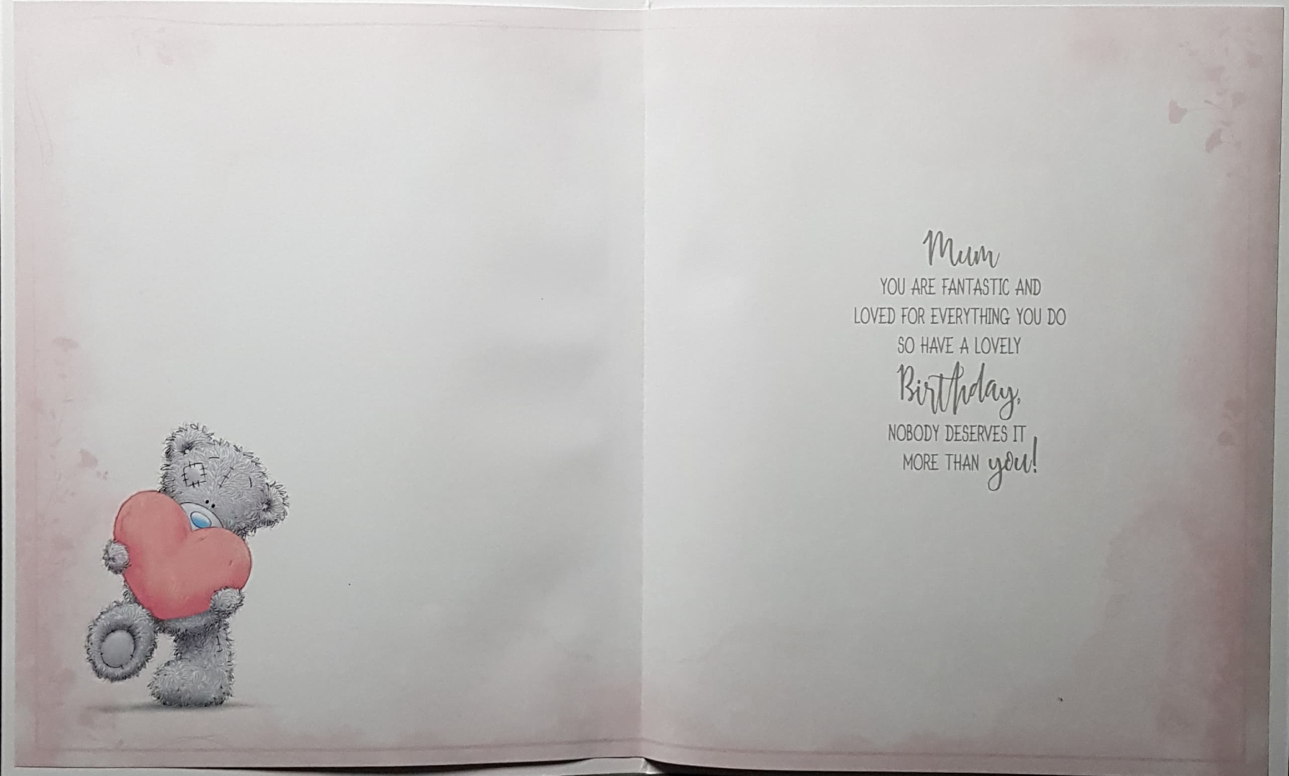 Birthday Card - Mum / A White Flowers With Silver Diamonds ( A Card In A Box)
