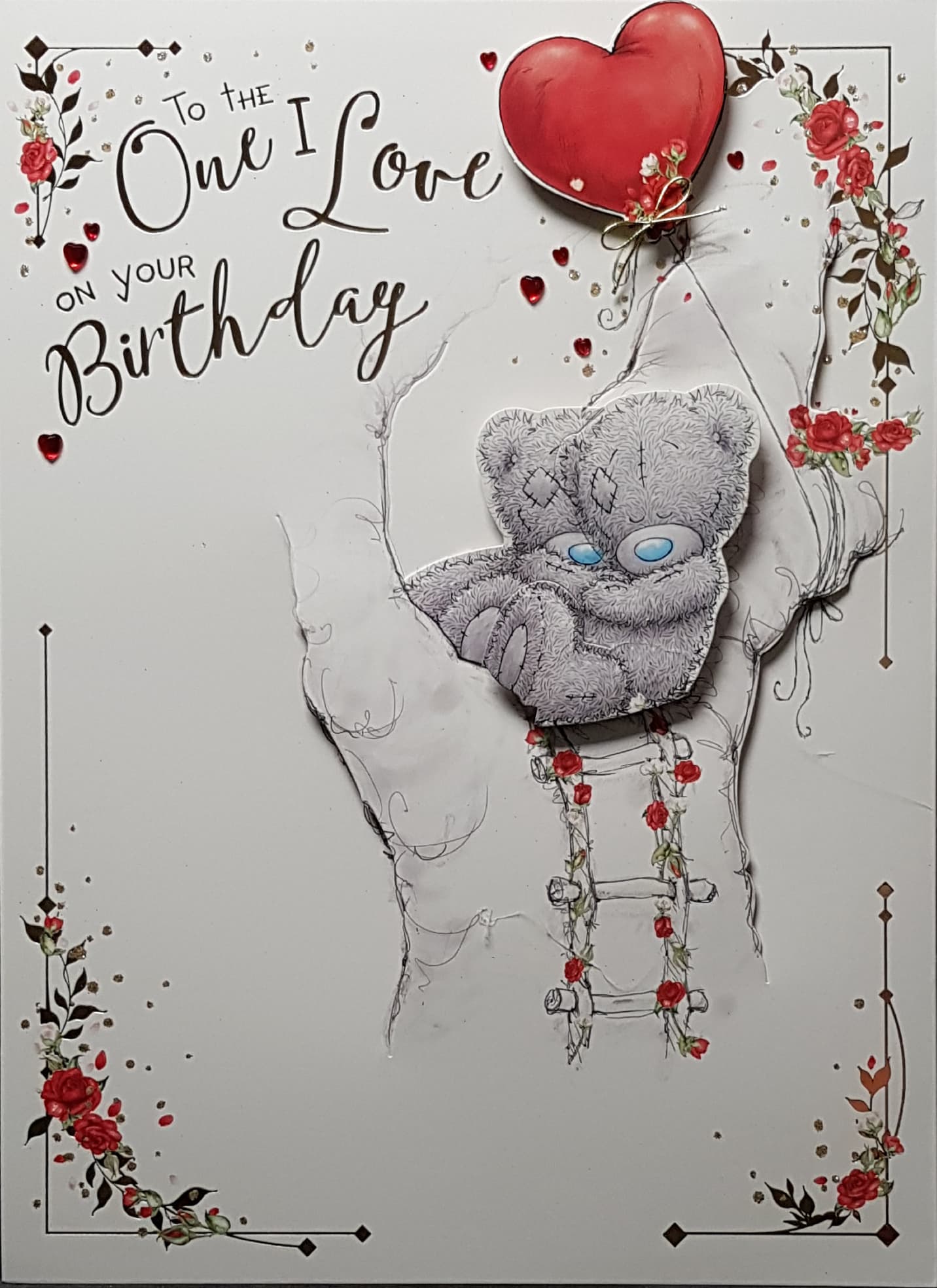 Birthday Card - One I Love / A Teddy Couple Resting On A Tree (A Card In A Box)