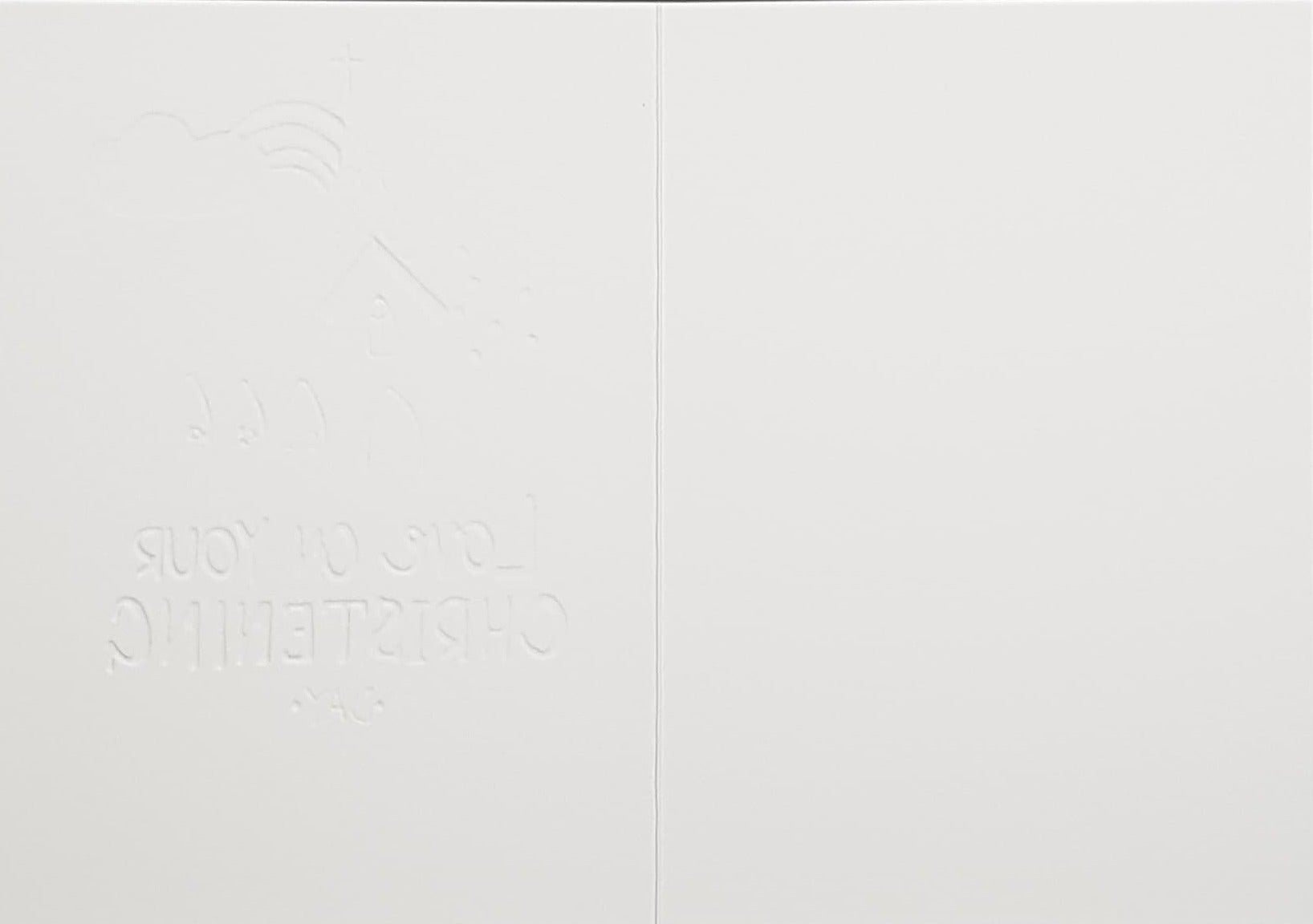 Christening Card - A Rainbow Over A Green & Blue Church On A Blue Background